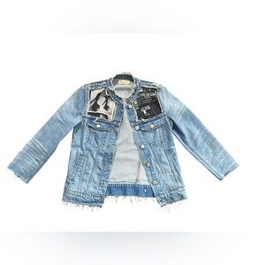 Madewell Women’s Black/White Graphics Jean Jacket Size Small